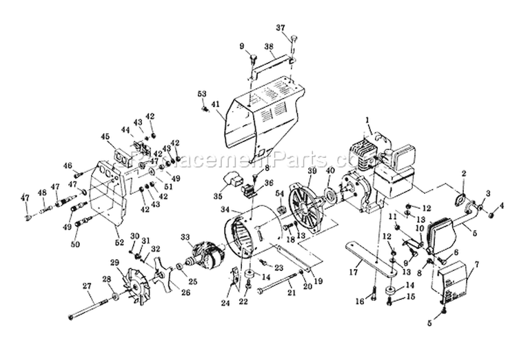 Page C Diagram and Parts List for  Briggs and Stratton Generator